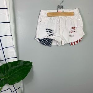 Refuge American Flag Cutoff Denim Shorts